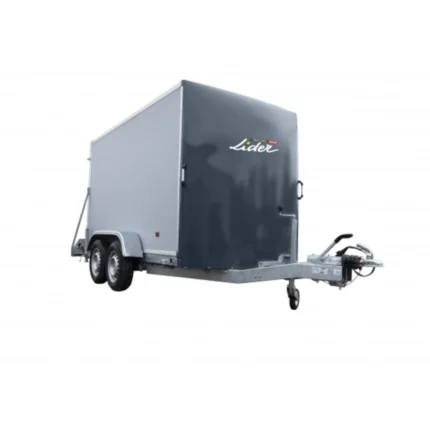 Kofferanhänger LIDER 42950 – 2000 kg gebremst, 300 × 155 × 177 cm mit Heckrampe und Doppelachse